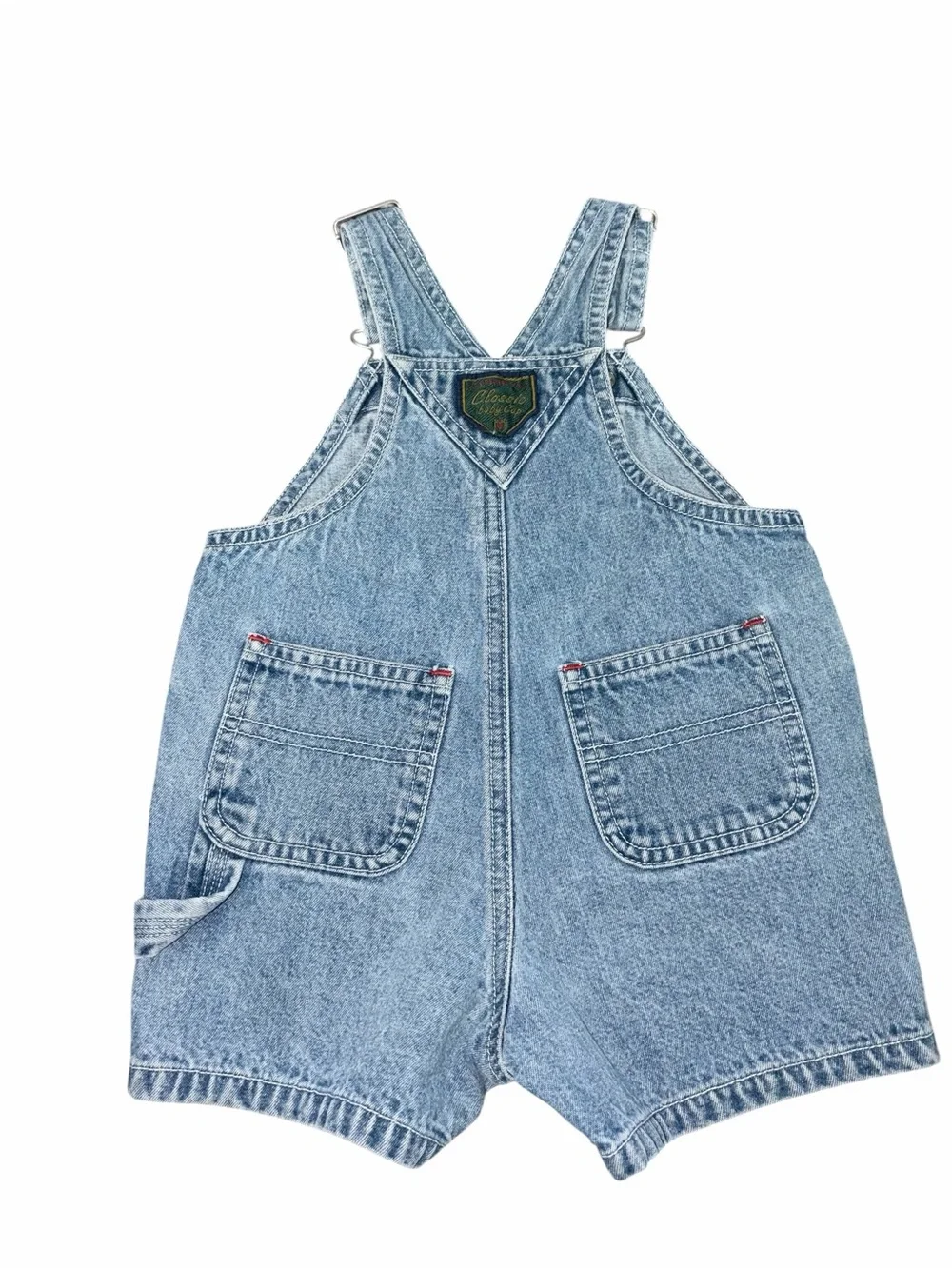 EUC 🔥 Vintage Classic Baby Gap Denim Shortalls 90s 3-6 months Light Wash Denim